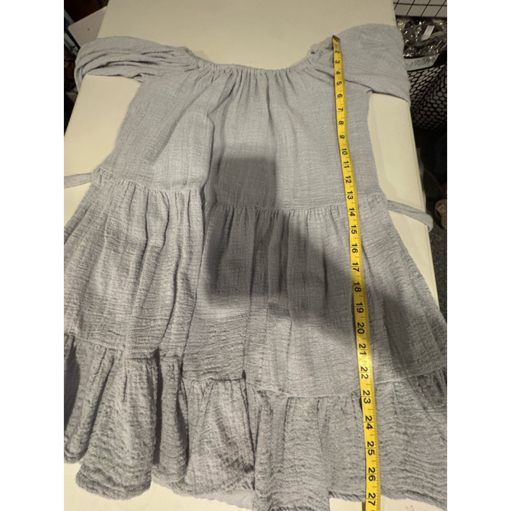 Petal Roz Off Shoulder Tie Mini Dress Size S light blue (bluish gray) - Picture 9 of 11